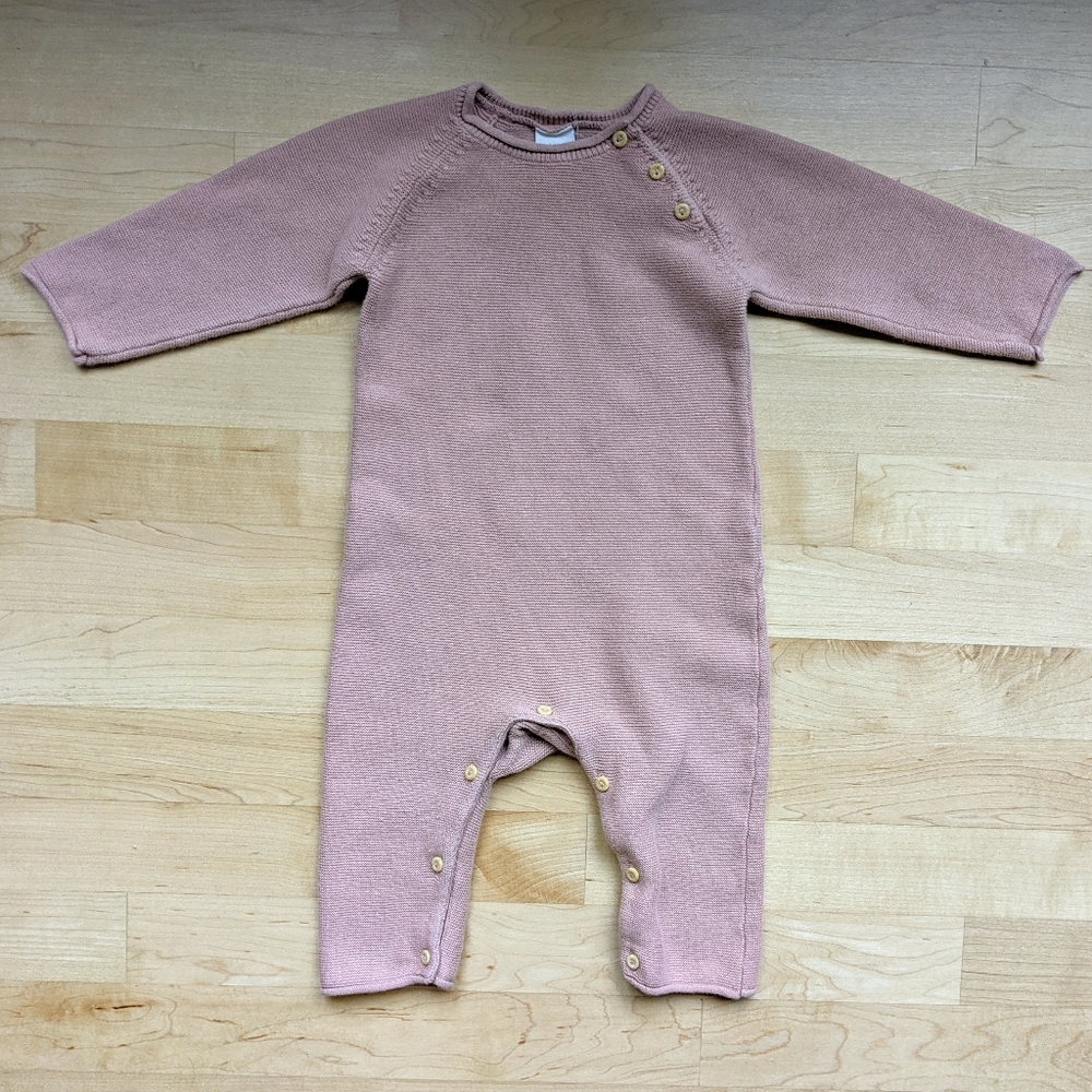 Knit Cotton Jumpsuit - Dusty Rose